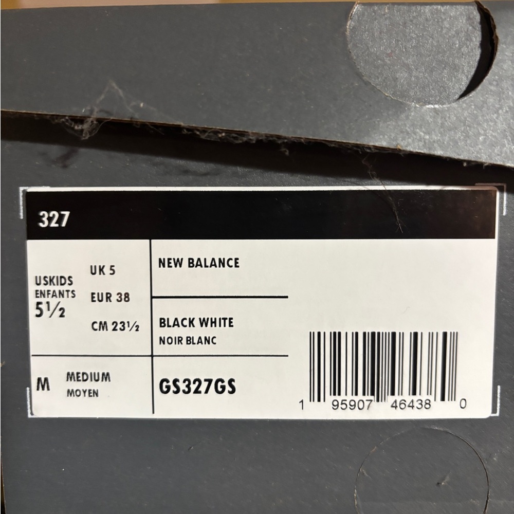 New Balance Youth 327 Black White Casual Running Shoe - GS327GS - Picture 11 of 14